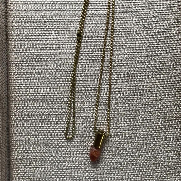 Hand Crafted Jewelry Bullet Casing With Crystal Necklace